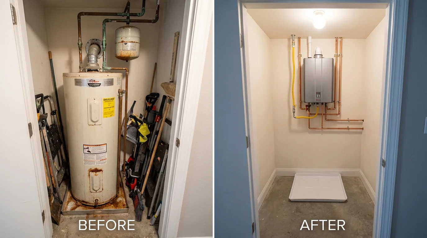 Tank water heater versus wall-mounted tankless unit comparison for Millersburg, PA homeowners